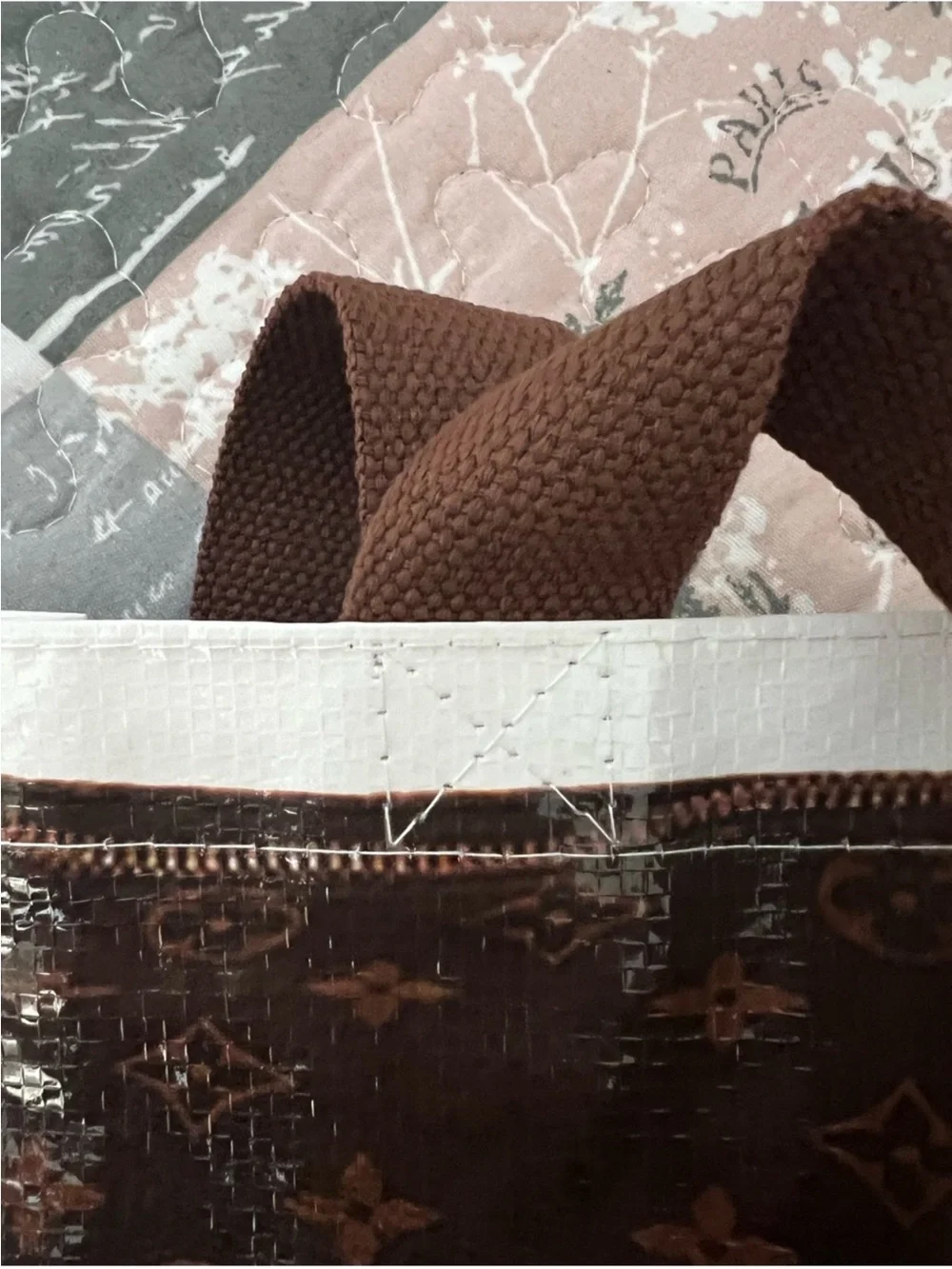 Brown Monogram Shopping plastic Bag /tote bag